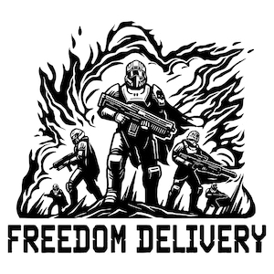 Freedom Delivery SVG-bestand - Hell Divers-videogame geïnspireerde digitale download voor knutselen, doe-het-zelfprojecten en decor met gamerthema