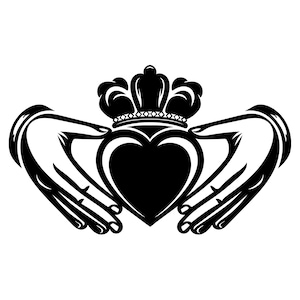 Irisches Symbol der Freundschaft-Claddagh Irish Traditionelle Symbol-SVG-Datei für Handwerk und DIY