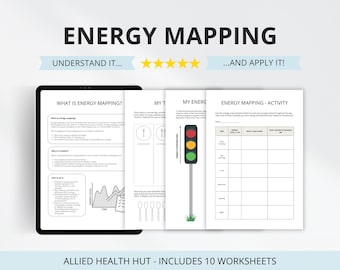 Energy Mapping Therapy Worksheets to Manage Chronic Conditions and Chronic Illness, Boom and Bust Cycle, Spoon Theory & Daily Spoon Count