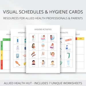 Programmes visuels et cartes d'apprentissage visuelles pour les parents, les enseignants et les professionnels de la santé qui aident les enfants à réaliser des activités d'hygiène