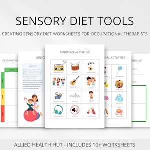 Occupational Therapy Sensory Diet Tool for Assisting Children and Disability Support Work in Creating Sensory Diets with Visual Schedules