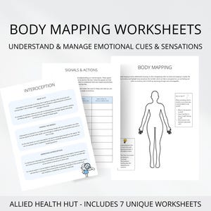 Body Mating Interozeption Arbeitsblätter zum Umgang und Verstehen von emotionalen Hinweisen, Signalen und Empfindungen sowie des Entspannungstherapie Prozesses