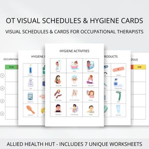 Fiches d'hygiène et horaires visuels pour les ergothérapeutes et les professionnels de la santé aidant les enfants et le soutien aux personnes handicapées