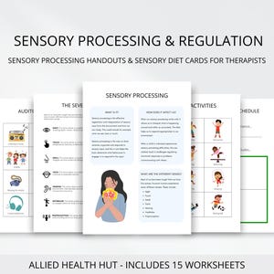 Schede, esercizi e attività di regolazione emotiva e dieta sensoriale per terapisti che assistono nell'elaborazione sensoriale e nella gestione delle emozioni