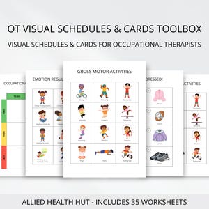 Programmes visuels d'ergothérapie et cartes pour l'ergothérapie Aide aux enfants et soutien aux personnes handicapées Travail avec des activités sensorielles et de motricité globale