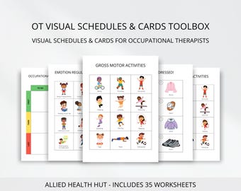 Occupational Therapy Visual Schedules and Cards for OT Assisting Children and Disability Support Work with Sensory & Gross Motor Activities