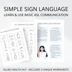 Eenvoudige gebarentaal voor volwassenen en kinderen, ASL-communicatiekaarten voor non-verbale communicatie en speciaal onderwijs en ondersteuningsbehoeften