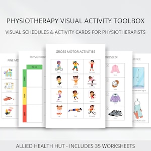 Physiotherapie-Toolbox für visuelle Aktivitäten für Physiotherapeuten, die Kinder unterstützen oder Bedürfnisse bei sensorischen Aktivitäten und groben motorischen Fähigkeiten unterstützen