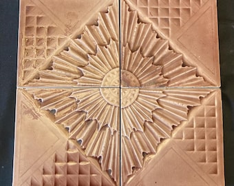 Rare US Encaustic Tile Co —Art Deco design—medallion tile sets