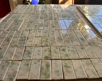 Antique Crackle Celadon Fireplace Tiles 117 Piece Architectural Set