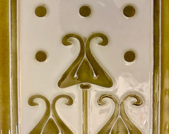 antique original art nouveau fireplace tiles—set of ten— English