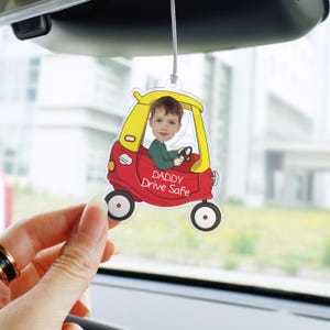 安全運転パパ、父の日のギフト、お父さんへの子供用顔ボブルヘッドギフト、新米パパへのギフト、新米ドライバーへのギフト、パーソナライズされたカーアクセサリー