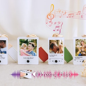 Keychain Gifts For Dad,Personalized Recording-Playing Keychain,Keyring With Baby Sound,Album Keyring, Birthday Gift,Father&#39;s Day Gift