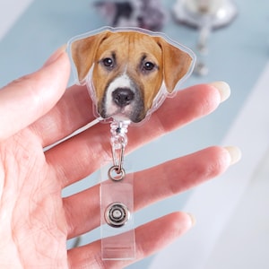 Nurse Gifts Custom Badge Reel, Retractable Badge Reel with Photo, Pet Lover ID Holder, Veterinary Badge Holder, Personalized Nurse Gift