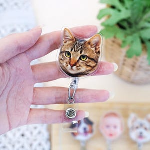 Custom Photo Badge Reel: Personalized Pet or Portrait Retractable ID Holder