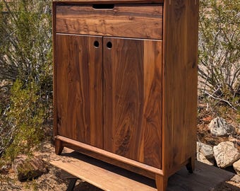 Modern Vanity, solid walnut, two doors one drawer. handmade, Hand crafted,