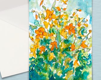 Card - Cosmos Flowers, 5 Pack Cards
