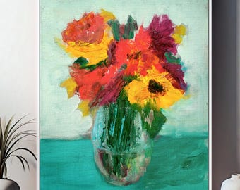 Impressionist Flowers Oil Painting