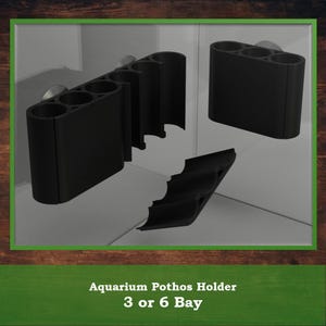 Aquarium Plant Holder Pothos Water Plants, 3-Bay or 6-Bay Suction Cup