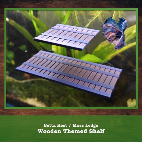Betta Fish Hammock Aquarium Resting Ledge Fish tank Decoration - Wooden Themed