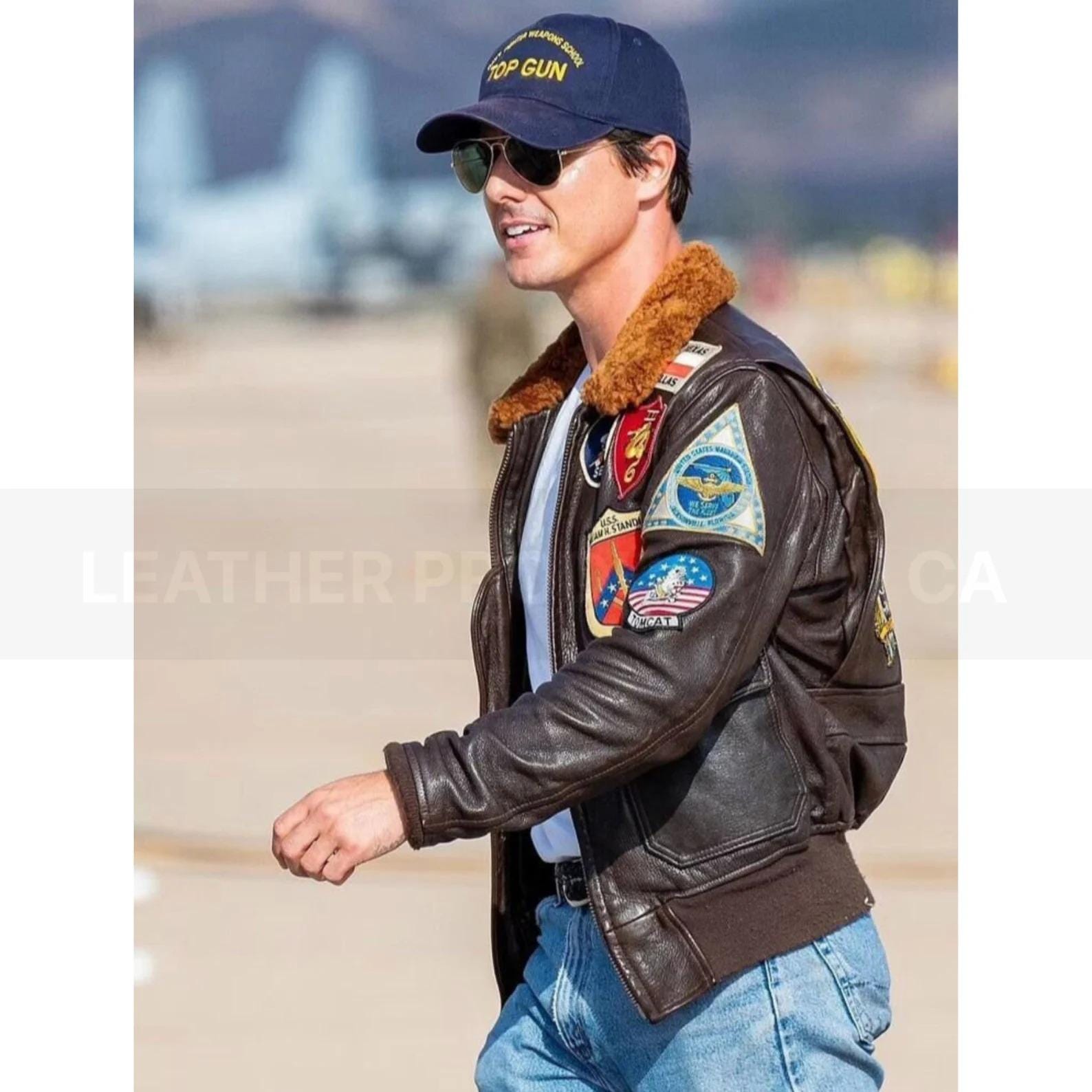 Men's Maverick T-G Cruise Pilot Flight Bomber Cowhide Real Leather