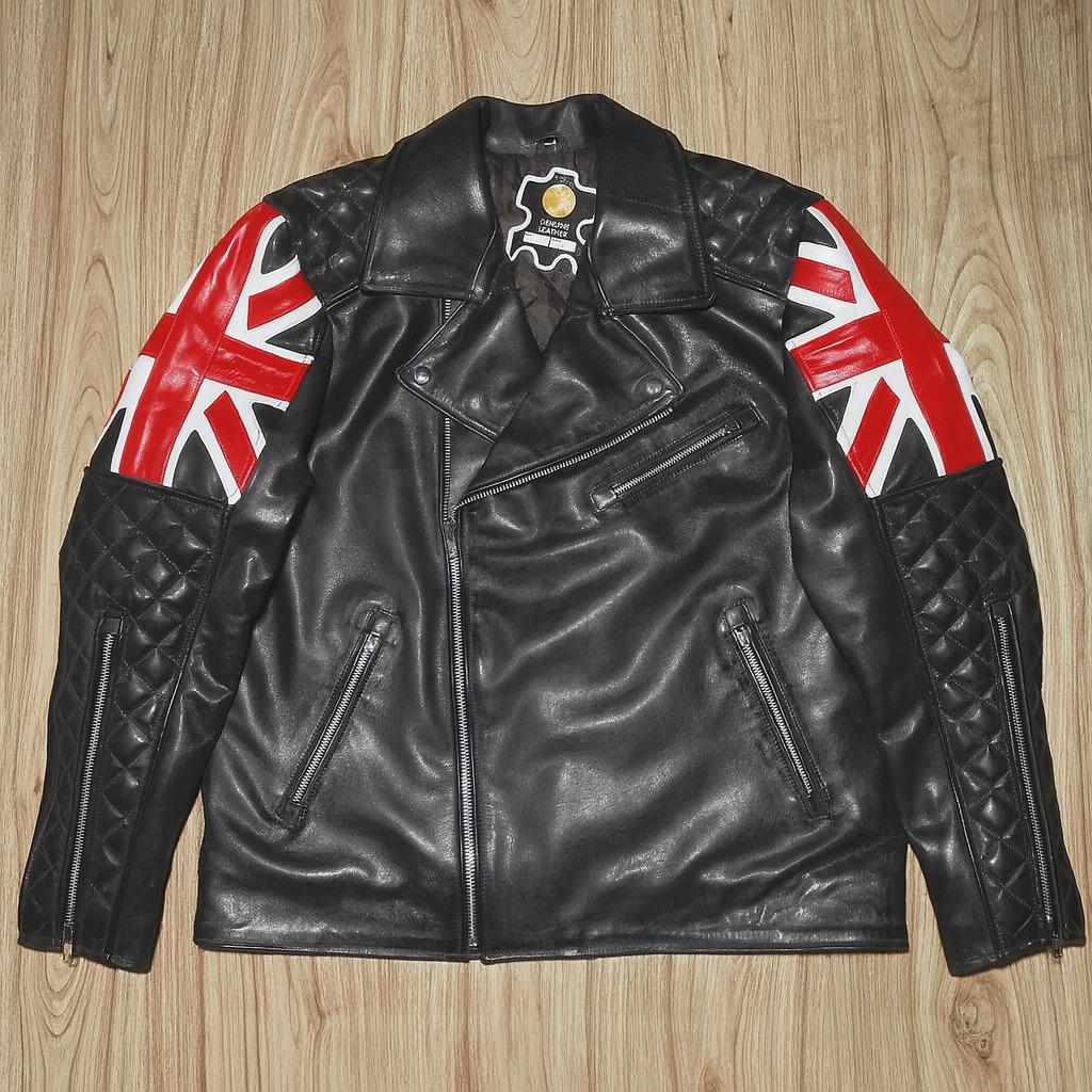 British Flag Leather Jacket - Etsy