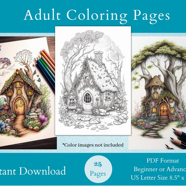 25 Fairy House Coloring pages