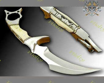 Couteau Karambit artisanal auto-défense Cuisine et salle à manger Finition faite main Aspect haut de gamme | Cadeau de Noël/Halloween, cadeau unique pour lui/elle