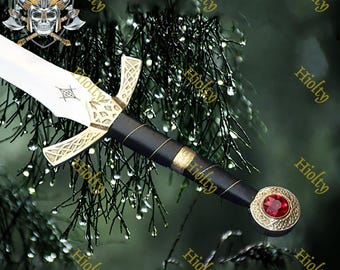 GOLDRYN Replica Sword Throne Of Glass Athril Video Game Sword With Sheath- Costume Armor Best Halloween Gift, Medieval Sword, Brother's Gift