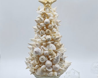 Beach Decor White Seashell Tree, Coastal Decor White Shell Tree, Elegant Tabletop Shell Tree, Beach Gifts, Coastal Gifts & Decor