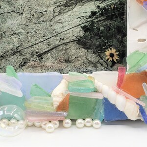 Sea Glass Picture Frame, Seaglass Frame for Sea Glass Art, Beach Coastal Decor, Beach Wedding Gifts 5x7 or 8x10 COLORFUL MIX image 8