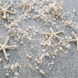 Beach Wedding Decor Starfish Garland, Coastal Wedding Pearl Garland, Pearl Beaded Garland for Beach Wedding Centerpieces, PEARL 5FT image 8