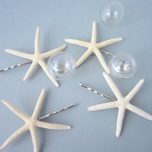 Starfish Bobby Pins, 4 PC Beach Wedding Hairpins, Beach Hair Accessories, Starfish Barettes, Nautical Wedding Hair Accessory,  4PC