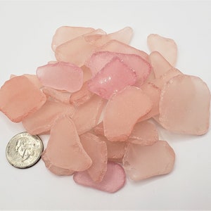 Bulk Sea Glass, Coastal Nautical Decor Tumbled Bulk Beach Glass for Beach Decor & Beach Wedding Decor, 8 COLORS, 2 LBS Pink