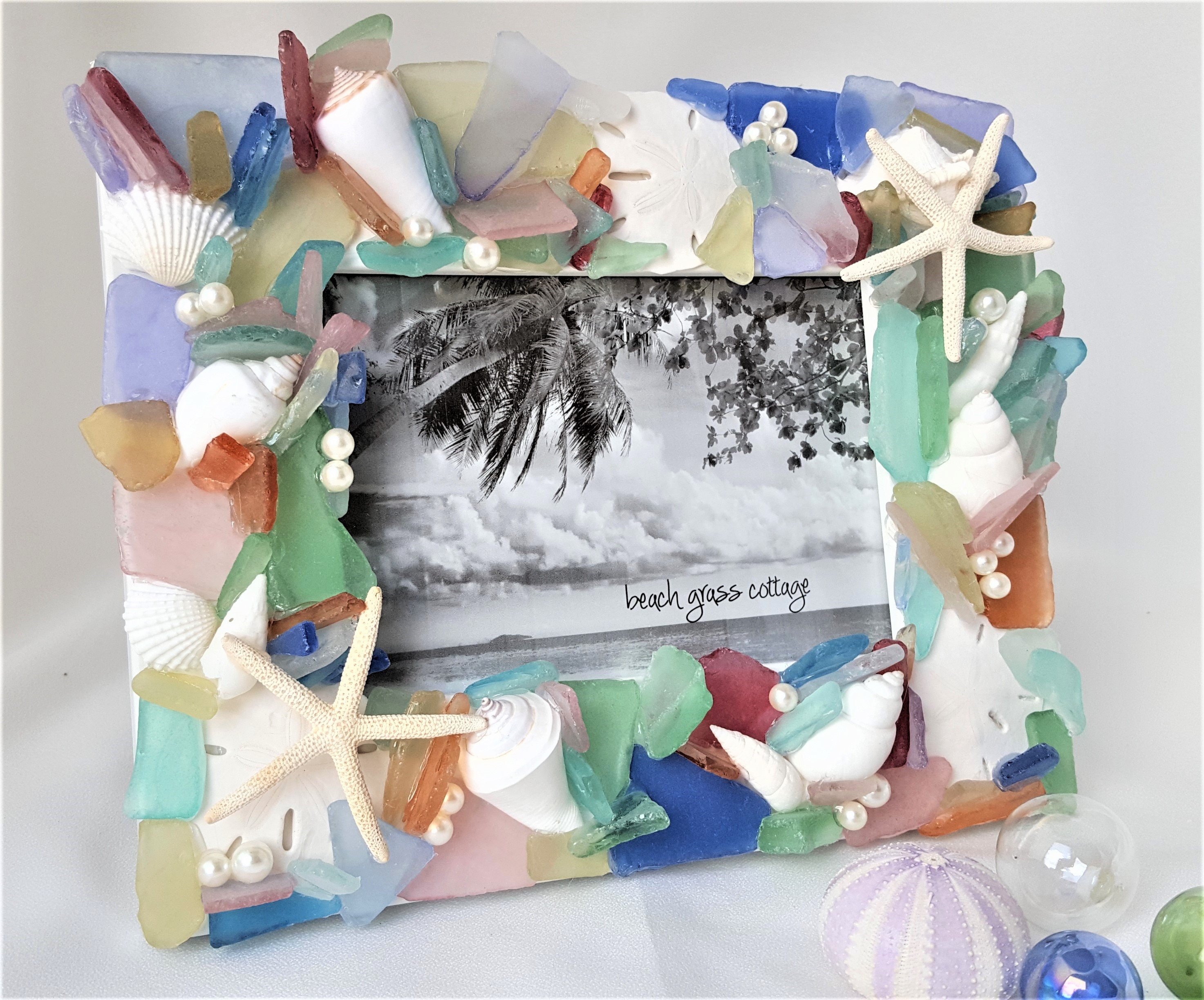 Sea Glass Frame Beach Glass Frame Seaglass Frame for Beach Etsy