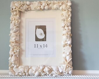 Seashell Picture Frame Nautical Coastal Decor Shell Wall Etsy France