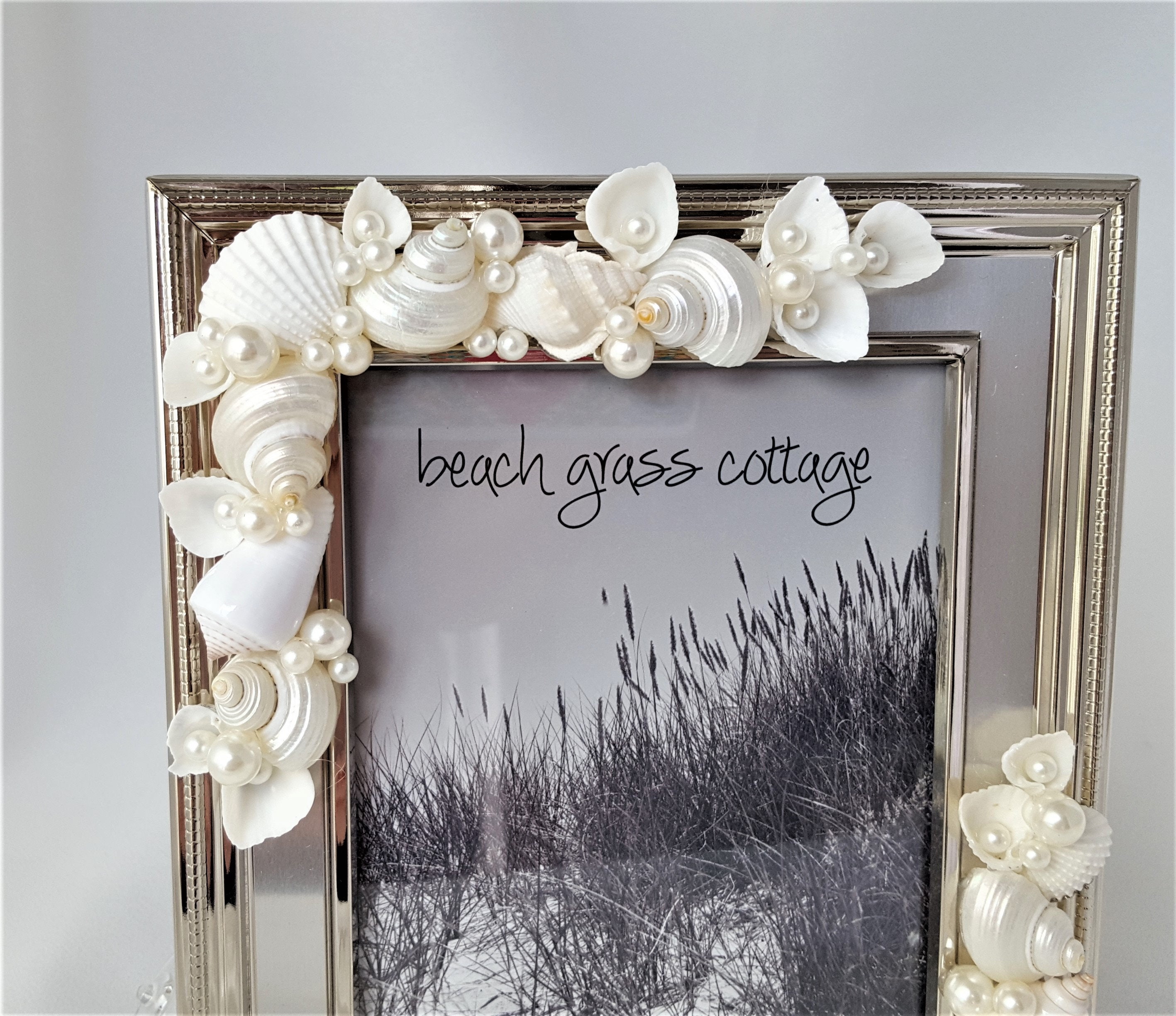 Beach Wedding Frame Seashell Wedding Frame Nautical White Etsy