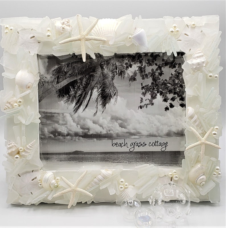 Beach Decor Sea Glass Picture Frame Nautical Coastal Beach Etsy Denmark