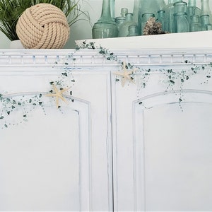TEAL Starfish Garland: Beaded Coastal Beach Nautical Christmas or Wedding Decor, 5FT