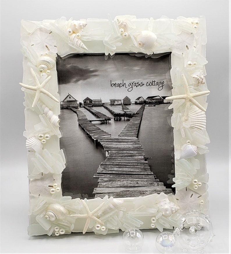 Beach Decor Sea Glass Picture Frame Nautical Coastal Beach Etsy Denmark