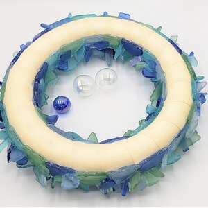 Sea Glass Wreath, Beach Decor Beach Glass Wreath, Nautical Decor