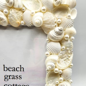 Beach Wedding Seashell Frame, Beach Coastal Wedding Gift, Nautical Decor Beach Wedding Frame, Coastal Beach Decor Shell Frame, 8x10 image 10
