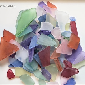 Bulk Sea Glass, Colorful Mix Bulk Beach Glass, Colorful Bulk Seaglass for Beach Wedding Decor, Beach House Coastal Decor, 2 LB, COLORFUL MIX