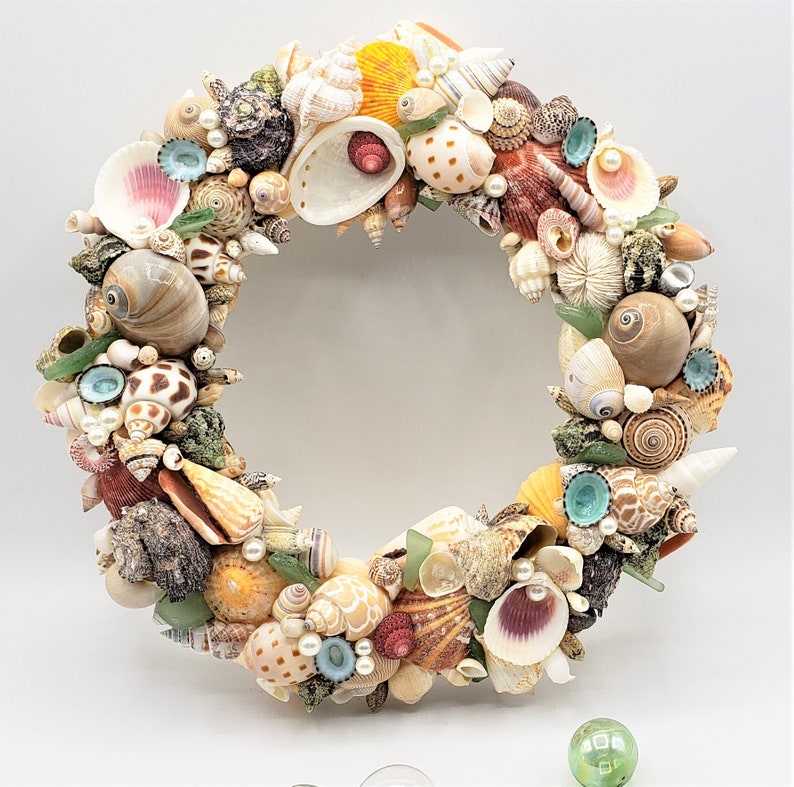 Nautical Decor Seashell Wreath Beach Decor Shell Wreath Etsy