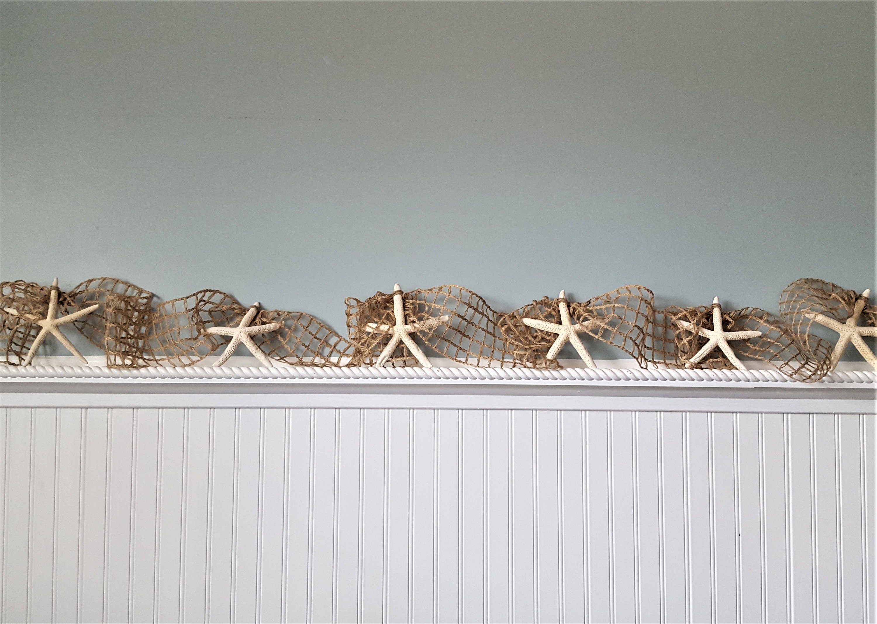 Beach Decor Starfish Garland, Coastal Decor Nautical BROWN Fish