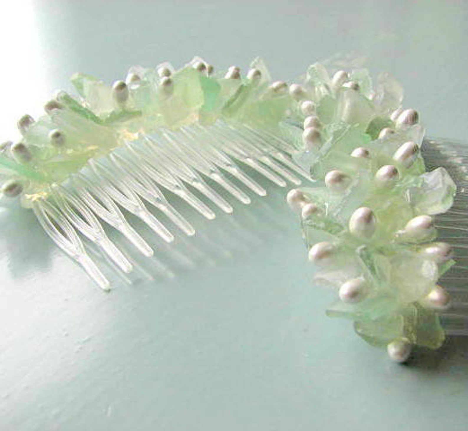 Sea Glass Hair Combs Beach Wedding Sea Glass Hair Accessory Etsy