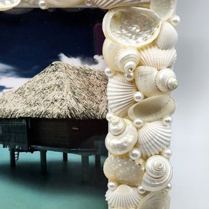 Beach Wedding Seashell Frame, Beach Coastal Wedding Gift, Nautical Decor Beach Wedding Frame, Coastal Beach Decor Shell Frame, 8x10 image 7