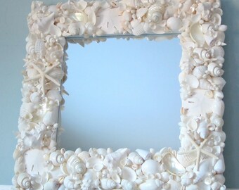 Seashell Mirror Wall Decor / Coastal Home Decor & Gifts - Etsy