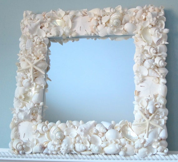 Beach Decor Seashell Mirror Nautical Decor Shell Mirror Etsy France
