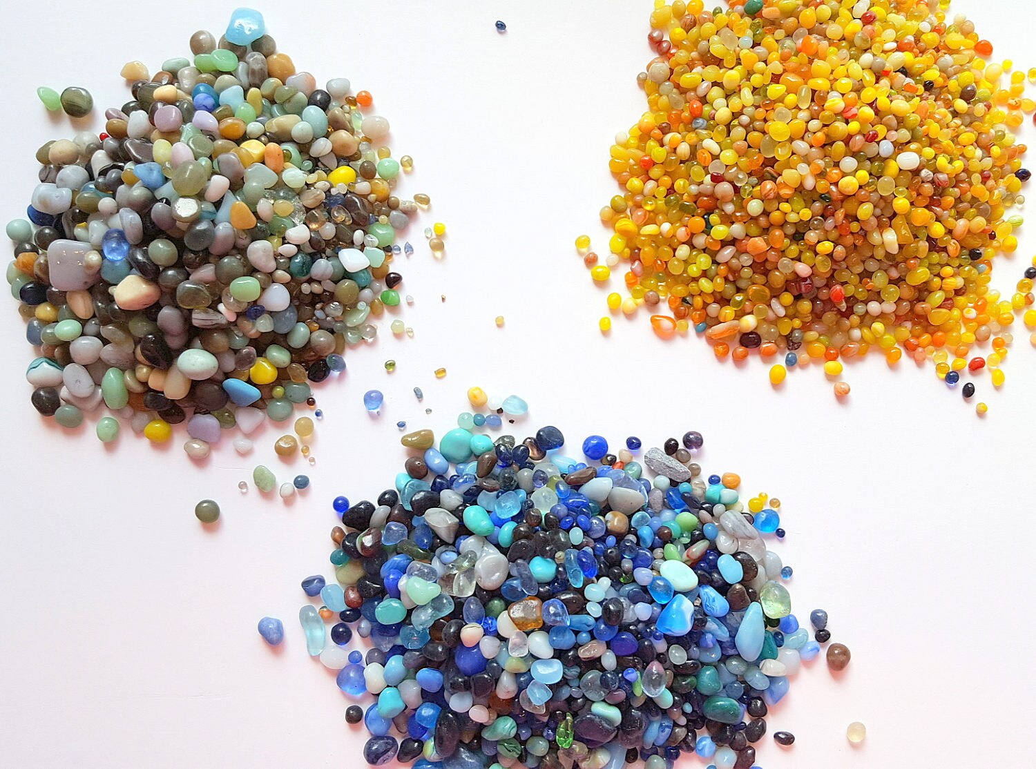 Glass Pebble Rocks Beach Decor Glass Pebbles Blue Yellow Etsy